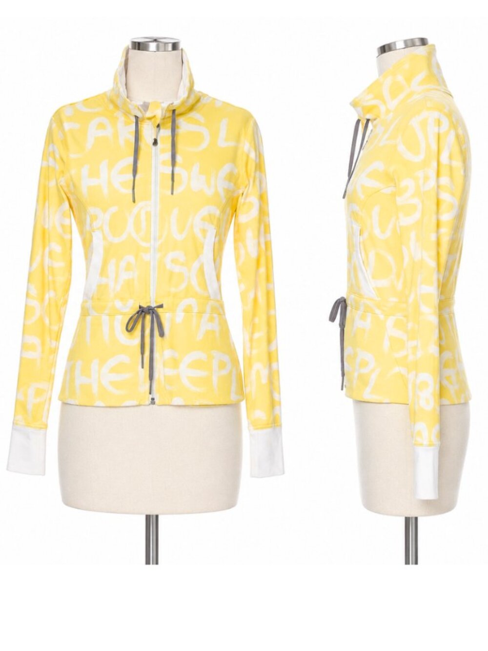 Lululemon Victory Manifesto Athletic Jacket in Yellow & White.  Size 6.